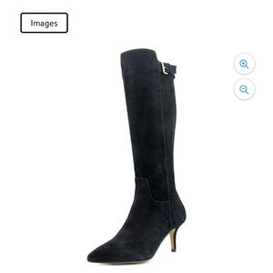 Adrienne Vittadini Swanny Blk Suede boots 9.5